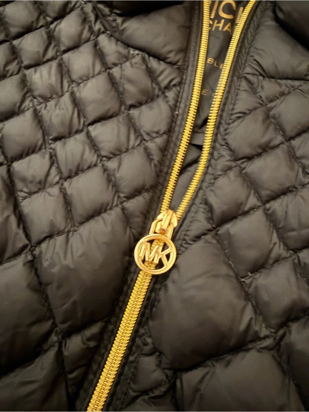 Michael Kors Black Quilted Puffer Vest with Gold Hardware